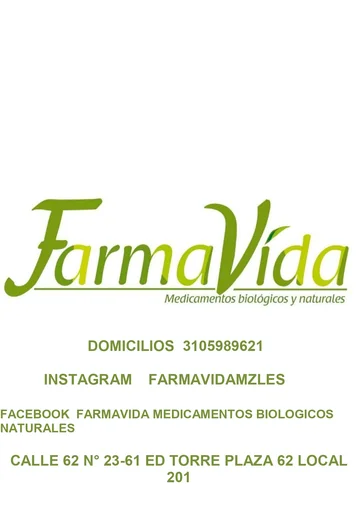 Logo de FARMAVIDA MEDICAMENTOS BIOLOGICOS NATURALES